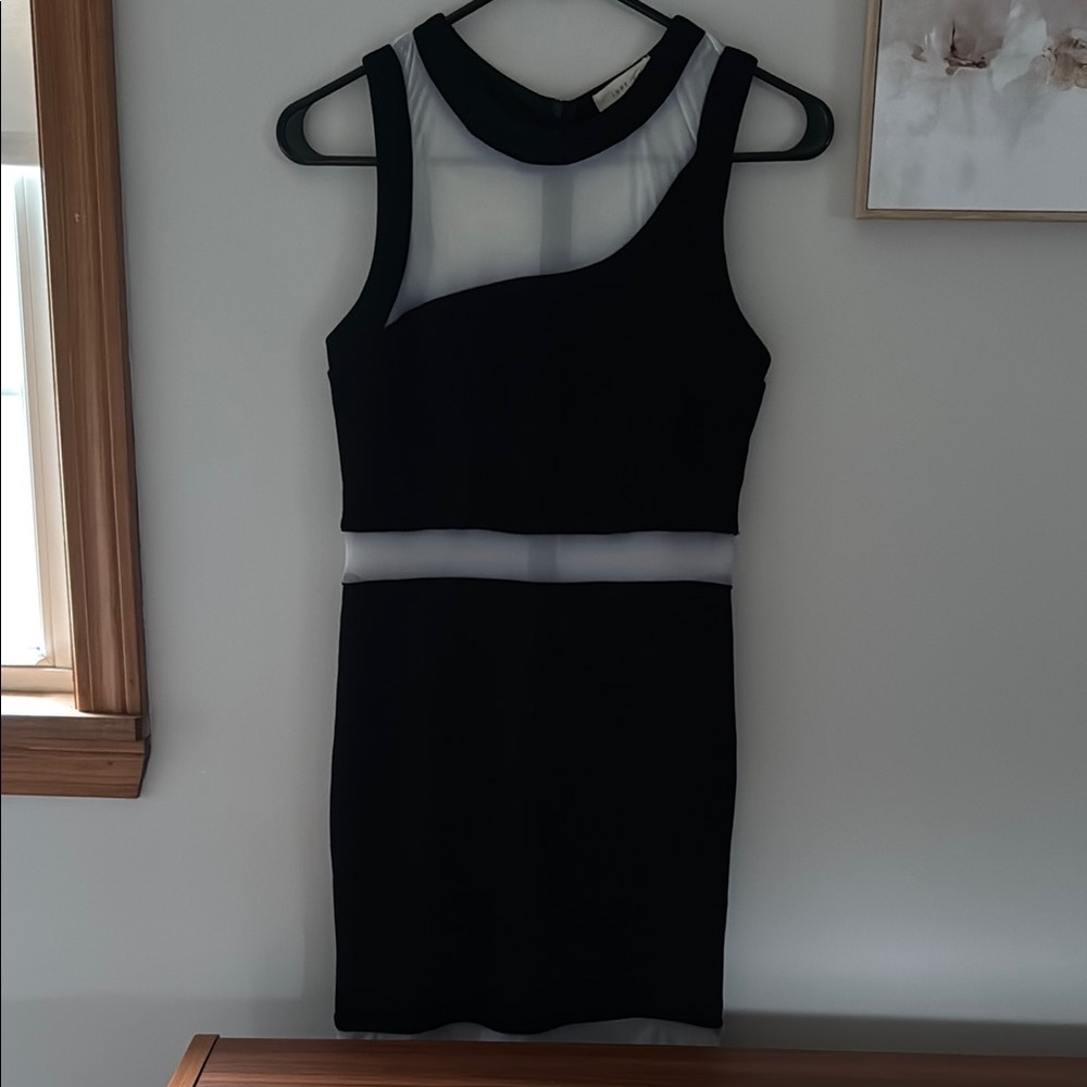 Just Me Black and White Bodycon Dress